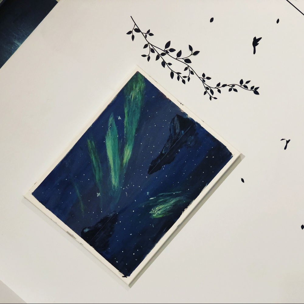 Northern lights painting
